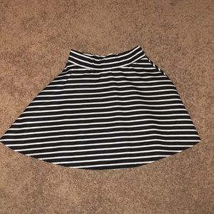 Black and white striped skirt